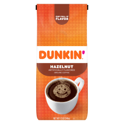 Dunkin' Donuts® Ground Coffee, Hazelnut, 12 Oz Per Bag