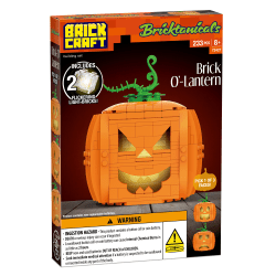 Brickcraft Brick-O'-Lantern Brick Building Kit, Orange, Kit Of 233 Pieces