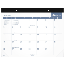 2025 AT-A-GLANCE® Easy-To-Read Monthly Desk Pad, 21-3/4" x 17", Traditional, January 2025 To December 2025, SKLP2432