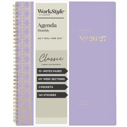 Mead Cambridge® WorkStyle® Classic Academic 2026-2027 Monthly Planner, Misty Lavender, Large, 8 1/2" x 11"