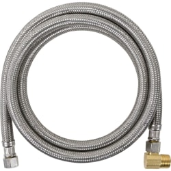 Certified Appliance Accessories Braided Stainless Steel Dishwasher Connector with MIP Elbow - 60" - Silver, Stainless Steel, Gold - DW60SSBL