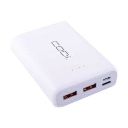 CODi - Power bank - 10000 mAh - 37 Wh - QC - 3 output connectors (2 x USB, USB-C)