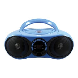 HamiltonBuhl AudioMVP™ HECHB100BT2 CD Boombox With FM Radio And Bluetooth® Receiver, 8.5"H x 11.8"W x 4.5"D, Blue
