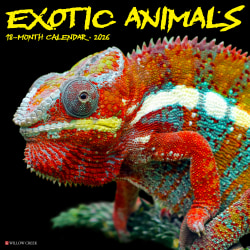 2026 Willow Creek Press Animals Monthly Wall Calendar, 12" x 12", Exotic Animals, January To December, 55779