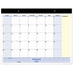 2025 AT-A-GLANCE® QuickNotes® Monthly Desk Pad Calendar, 21-3/4" x 17", Traditional, January 2025 To December 2025, SK70000