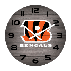 Imperial NFL Weathered Wall Clock, 16", Cincinnati Bengals