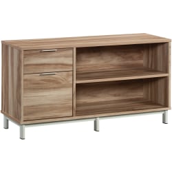 Sauder® Bergen Circle Commercial 16"D Lateral 2-Drawer Credenza File Cabinet, 23-5/7"H x 45"W x 15-1/2"D, Kiln Acacia