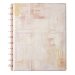 TUL® Discbound Notebook With Soft-Touch Hardcover, Letter Size, Narrow Ruled, 60 Sheets, Brushed Pink/Yellow