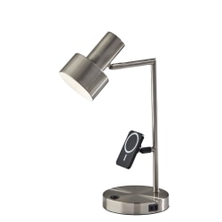 Adesso Rowe Supercharger 19"H Desk Lamp, Brushed Steel