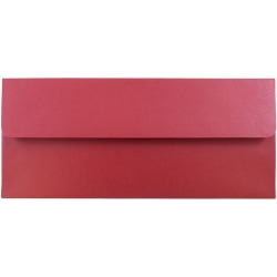 JAM Paper® #10 Metallic Business Envelopes, Gummed Closure, Jupiter Red Stardream, Pack Of 25