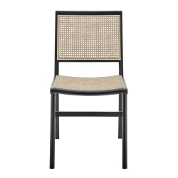 Eurostyle Joelle Cane Side Accent Chair, Natural/Black