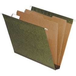Pendaflex® Hanging File Folders With Dividers, 2 Dividers, Letter Size, Standard Green, Pack Of 10