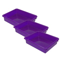Romanoff Products Stowaway Letter Trays, 3"H x 10-1/2"W x 13"D, Purple, Pack Of 3 Trays