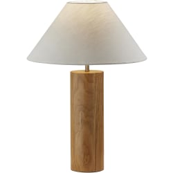 Adesso® Martin Table Lamp, 25-1/2"H, White Shade/Natural Oak Base