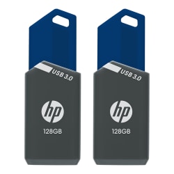 HP x900w USB 3.0 Flash Drives, 128GB, Pack Of 2 Drives