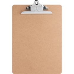 Business Source Hardboard Clipboard - Standard - 9" x 12 1/2" Sheet Size - Hardboard - Brown - 1 Each