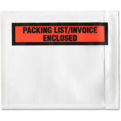Sparco Pre-Labeled Waterproof Packing Envelopes - Packing List - 4 1/2" Width x 5 1/2" Length - Self-adhesive Seal - Low Density Polyethylene (LDPE) - 1000 / Box - White