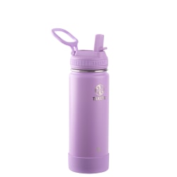 Takeya Actives Vacuum Insulated Stainless Steel Water Bottle With Straw Lid, 18 Oz, Lilac