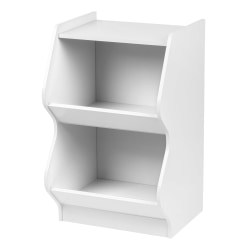 IRIS 27"H 2-Tier Curved Edge Storage-Shelf, White