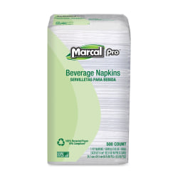 Marcal® 100% Recycled Beverage Napkins, Single-Ply, Pack Of 500