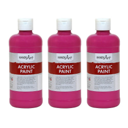 Handy Art Acrylic Paints, 16 Oz, Magenta, Pack Of 3 Paints