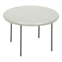 Iceberg Indestruct-Table Too Round Folding Table, 29"H x 48"D, Platinum/Gray