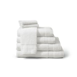 Medline Fine-Spun Bath Towels, 24" x 48", 8 Lb, White, Pack Of 12