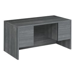 HON® 10500 Series 60" 3-Drawer Left-Pedestal Desk, Sterling Ash