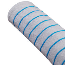 Splash Horizontal Stripe Pool Towels, 35" x 70", White/Neon Blue, Pack Of 24 Towels