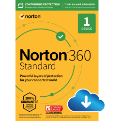 Norton™ 360 Standard, For 1 Device, 1 Year Subscription, Windows®, Download