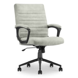 Click365 Transform 3.0 Ergonomic Vegan Leather Mid-Back Manager's Chair, Gray