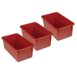 Romanoff Stowaway Trays, 5-1/4"H x 7-3/4"W x 13-1/4"D, Red, Pack Of 3 Trays