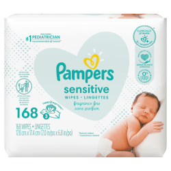 Pampers Sensitive Perfume-Free Baby Wipes, 168 Wipes Per Pack, Set Of 3 Packs