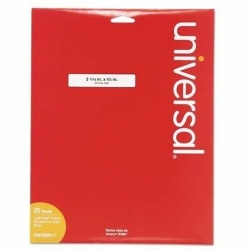 Universal File Folder Label - 21/32" Width x 3 7/16" Length - Permanent Adhesive - Rectangle - Laser - White - Paper - Self-adhesive - 30 / Sheet - 25 Total Sheets - 750 Total Label(s) - 25 / Box