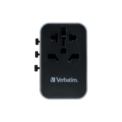 Verbatim UTA-04 Universal Travel Adapter 61W - USB -C, USB-A - 61 W - 120 V AC, 230 V AC Input - 1