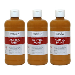 Handy Art Acrylic Paint 16 oz, Raw Sienna, Pack Of 3
