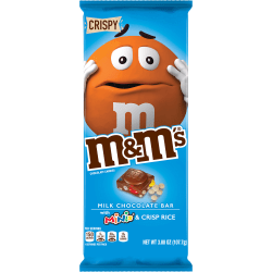 M&M's® Chocolate Bars, Milk Chocolate With M&M's Minis And Crisp Rice, 3.8 Oz, Case Of 12 Bars