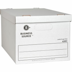 Business Source Economy Storage Box with Lid - External Dimensions: 12"x 15" Depth x 10" - 350 lb - Media Size Supported: Legal, Letter - 42051