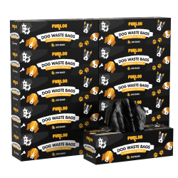 Furloo Pet Waste Station Bags, 48 Oz, Black, Total Qty 2,000