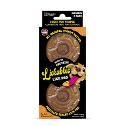 Spunky Pup Lickables Pads, Peanut Butter, Set Of 2 Pads