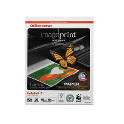 Office Depot® ImagePrint® Multi-Use Paper by Domtar, Letter Size (8 1/2" x 11"), 20 Lb, FSC® Certified, Ream Of 500 Sheets