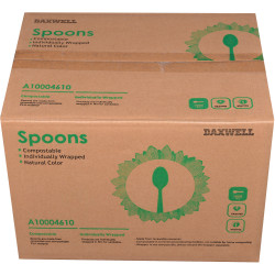 Daxwell Medium/Heavyweight Wrapped Utensils, Teaspoons, Champagne, Pack Of 1,000 Teaspoons