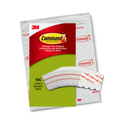Command Poster Strips, 104-Command Strips, Damage-Free, White