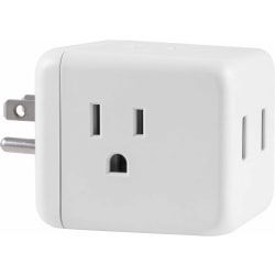 Ativa™ 3-Outlet/2-USB Surge Protector Cube Tap, White, 57910