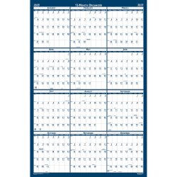House of Doolittle Laminated Wipe Off Wall Academic Calendar, Reversible, 18" x 24"