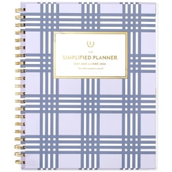 Simplified by Emily Ley for AT-A-GLANCE® Academic 2025-2026 Customizable Weekly Monthly Planner, Lilac Plaid, Large, 8 1/2" x 11"