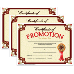 Hayes Publishing Certificate Of Promotion, 8.5" x 11", 30 Per Pack, Set Of 3 Packs