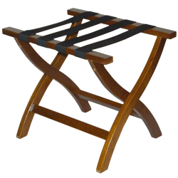 CSL Premier High Back Wood Luggage Racks, 24"H x 23"W x 19"D, Dark/Black, Pack Of 3 Racks