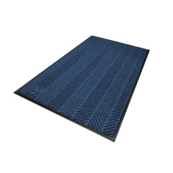 M+A Matting WaterHog Max Herringbone Classic Mat, 3' x 5', Indigo, Smooth backing