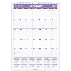 AT-A-GLANCE® 2027 Monthly Wall Calendar, Medium, 12" x 17"